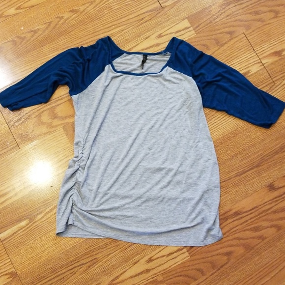 Tops - GUC Maternity Baseball T Teal and Gray Large